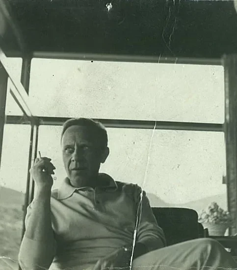 Old photo from Mr. Howell's smoking a cigarette at QdA